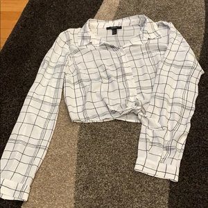 White striped crop top